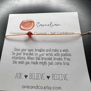 Carnelian Bracelet with Orange Cord